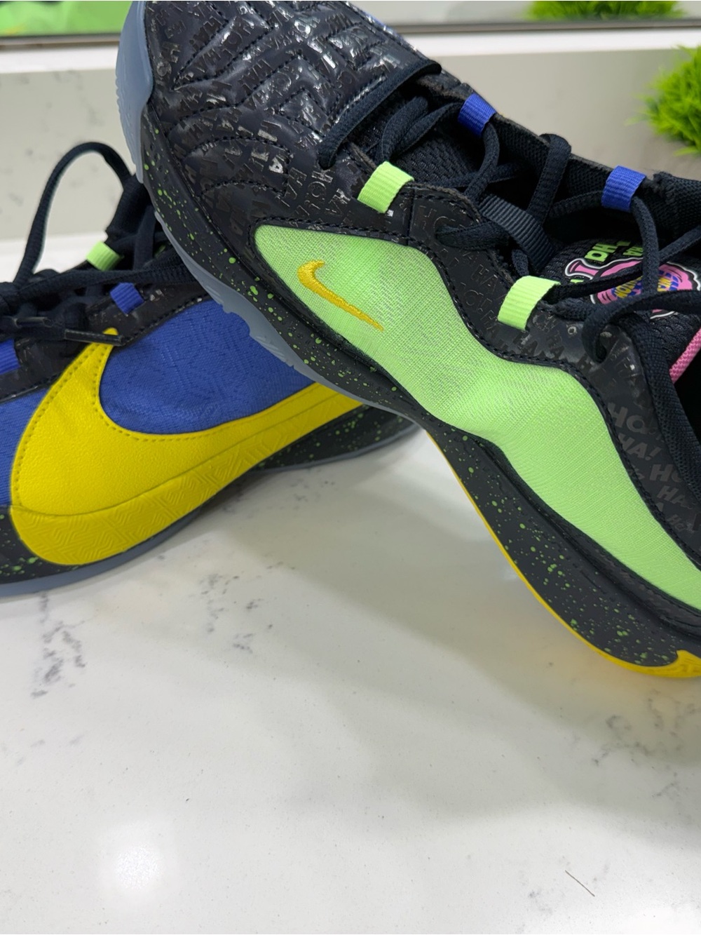 Nike Kids Neon Green, Yellow & Blue Low-Top Sneakers